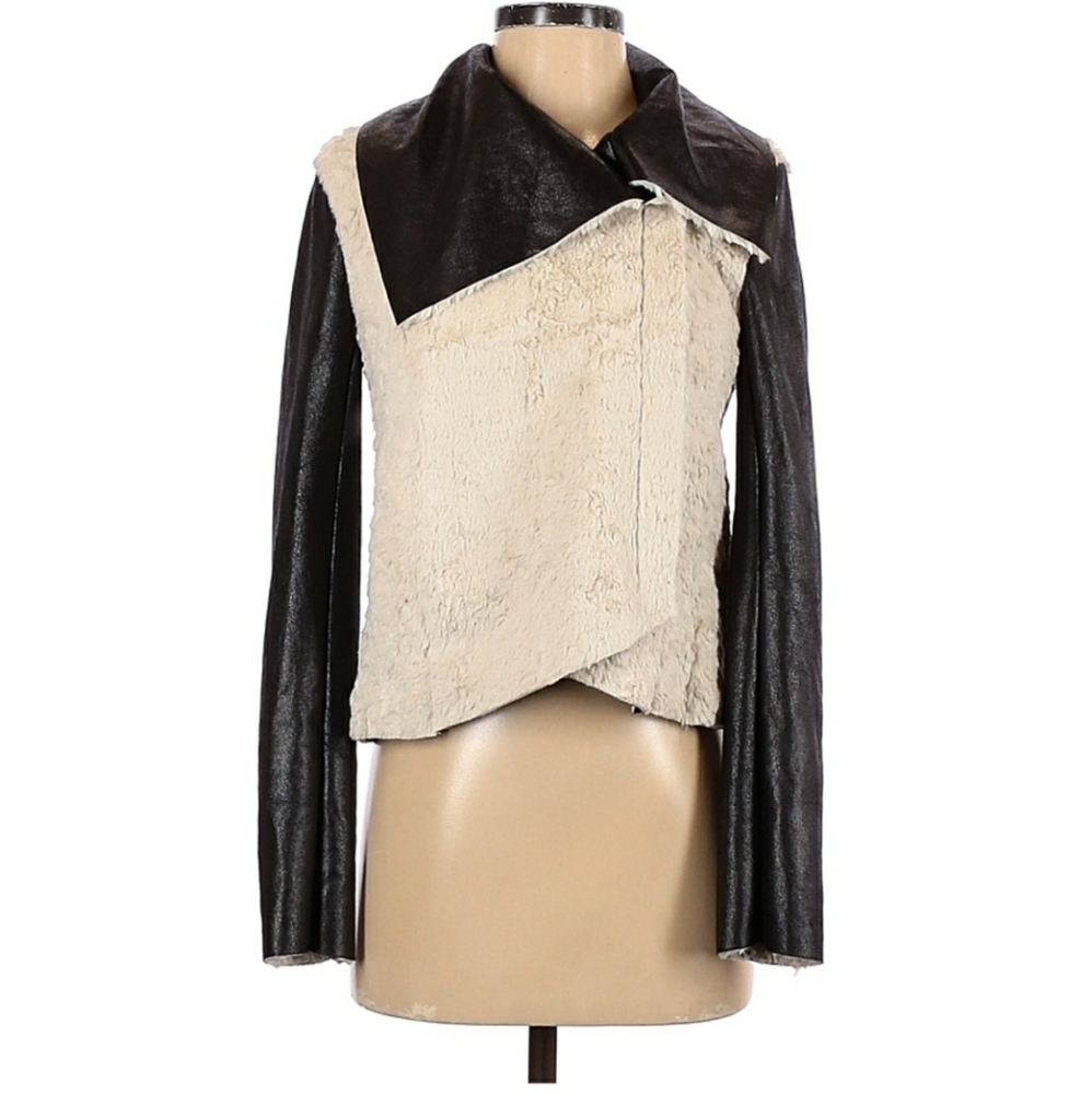 #99 FC Jeans Faux Fur Moto Jacket